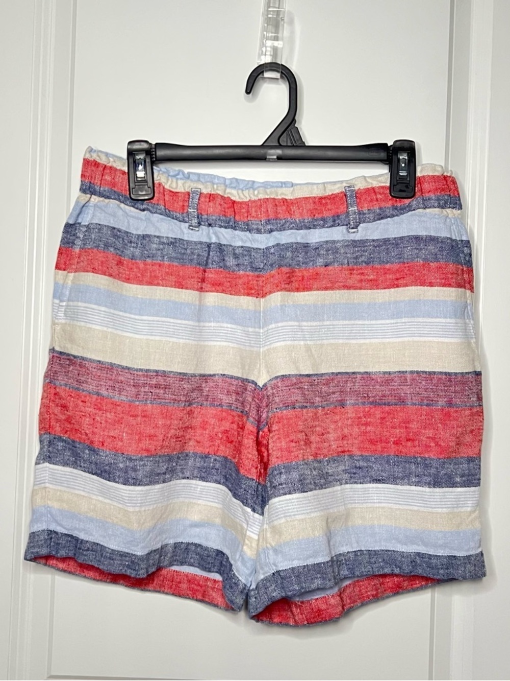 J. Jill Love Linen Striped 100% Linen Paperbag Short Women's Size S